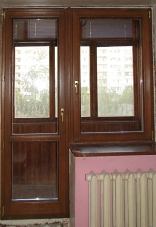 Деревянный балконный блок Модерн в Днепропетровске