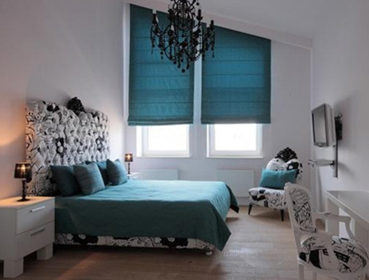 Современные рулонные шторы для спальни фото
